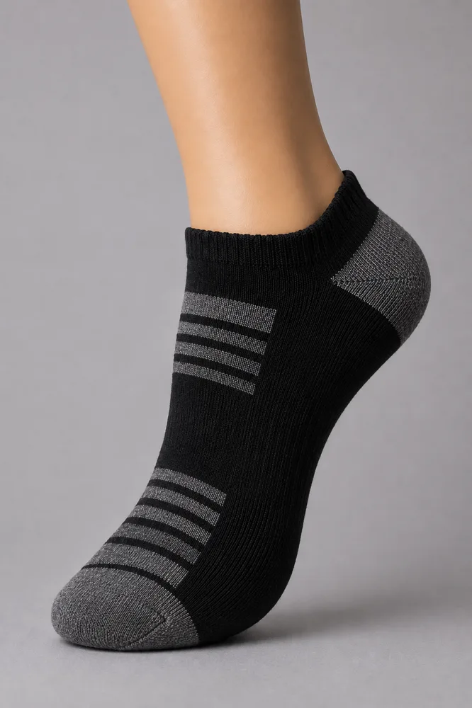 The Trainer sock in Black / Grey